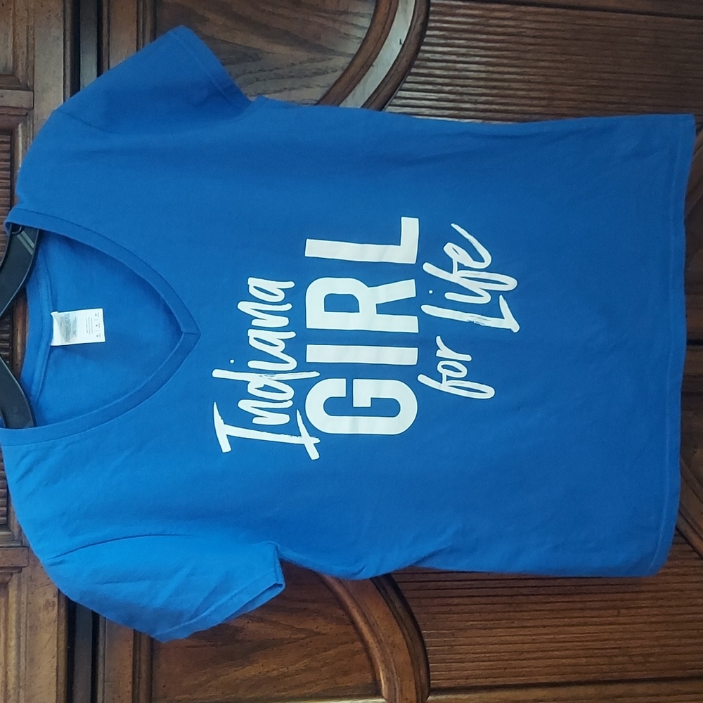 * Gildan Heavy Cotton "Indiana Girl For Life" Tee Shirt, Size Medium, Like New